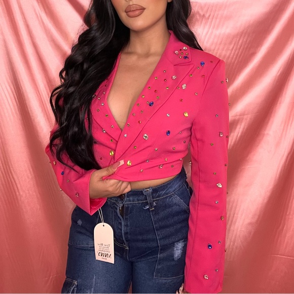 Pink Beaded Blazer - Picture 1 of 2